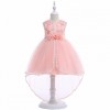 Sleeveless Lace Tail Party Wear Dress Pink