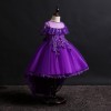 Purple Floortouch Wedding Party Dress