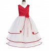 White and Red Party Dress For Kids