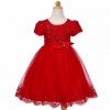 Red Short Sleeve Party Dress
