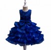 Dark Blue Flower Girl Dress For Wedding Baby Girl