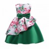 Party Dress for Girls White & Green