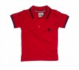 Stylish Boys' Polo T Shirt Short Sleeve Slim Fit Tipping Collar_Red