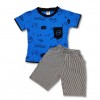 Royal Blue All Over Print T-Shirt & Pant Set Cute