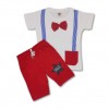 Stylish Boys' t-shirt & Pant Set  with Bow Tie Red
