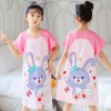 Summer Girls' Nightdress Top  Milk Silk Fabric Rabbit