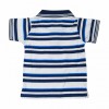White & Blue Stripe Slim Fit Boys  Polo T shirt Short Sleeve