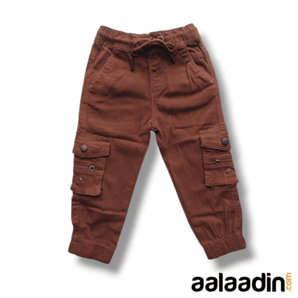 Boys Harmonium Six Pocket Cargo Full Pant Chocolate