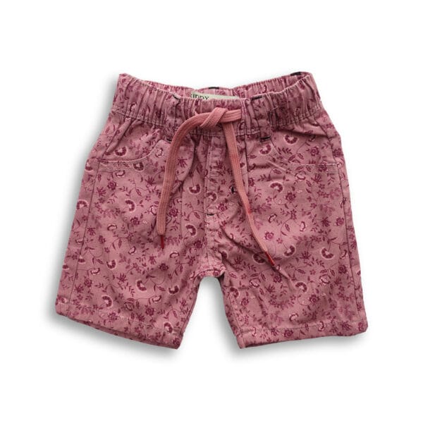 Boys All Over Floral Printed Gabardine Half Pant Sweet