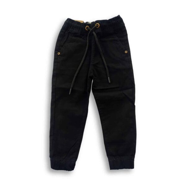 Boys Gabardine Joggers Full Pant Black