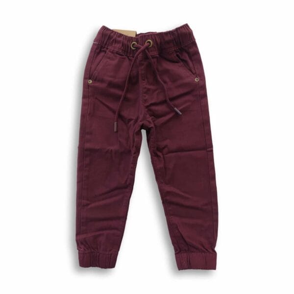 Boys Gabardine Joggers Full Pant Maroon