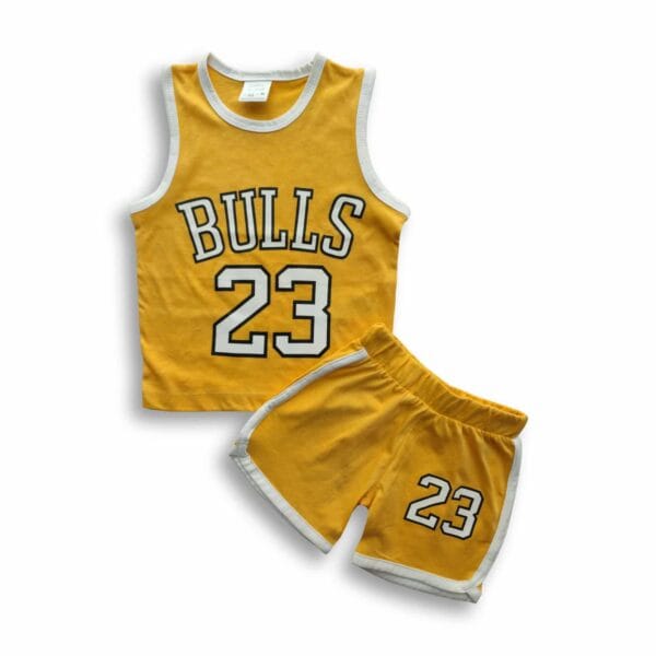 Bulls 23 Printed Megi T-shirt & Pant Set Yellow