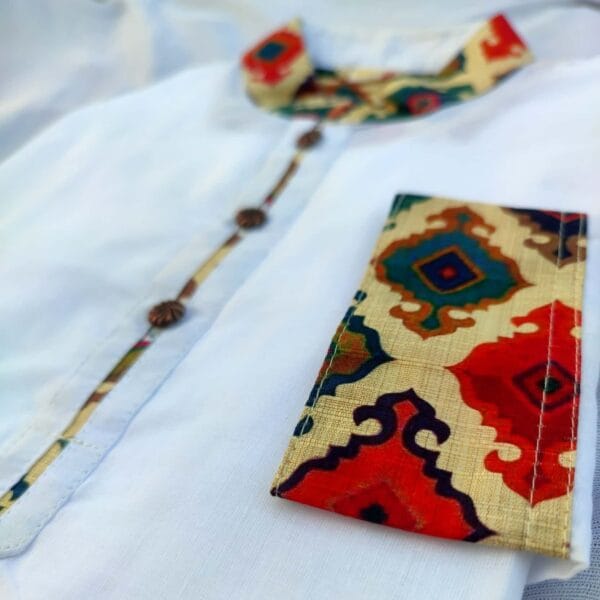 Boy's Premium Contrast Panjabi White - Image 4