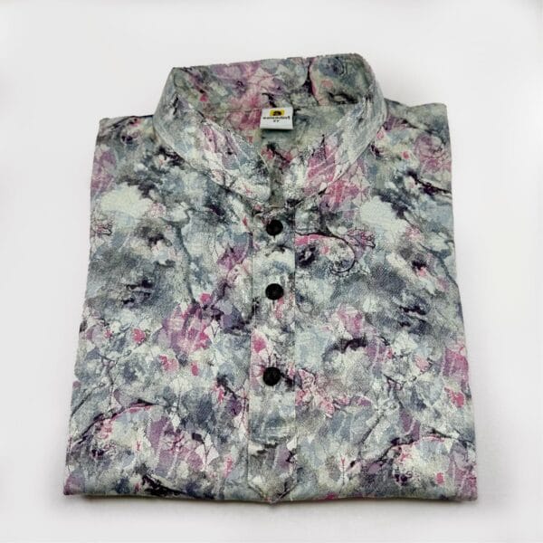 Boy's Multicolor All Over Printed Panjabi Pink