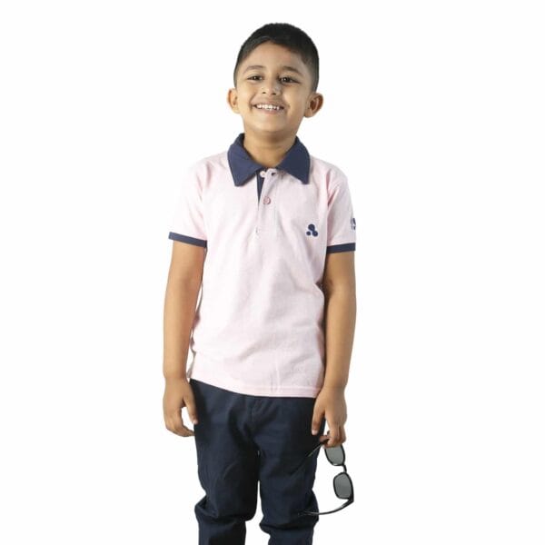 Boys' Short Sleeve Polo T-Shirt Baby Pink