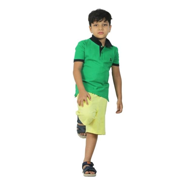 Boys' Short Sleeve Polo T-Shirt Green - Image 2