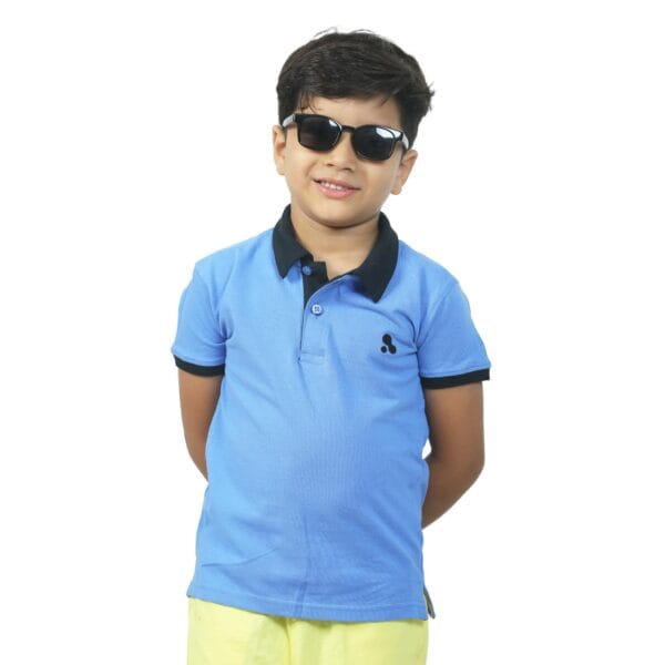 Boys' Short Sleeve Polo T-Shirt Light Royal