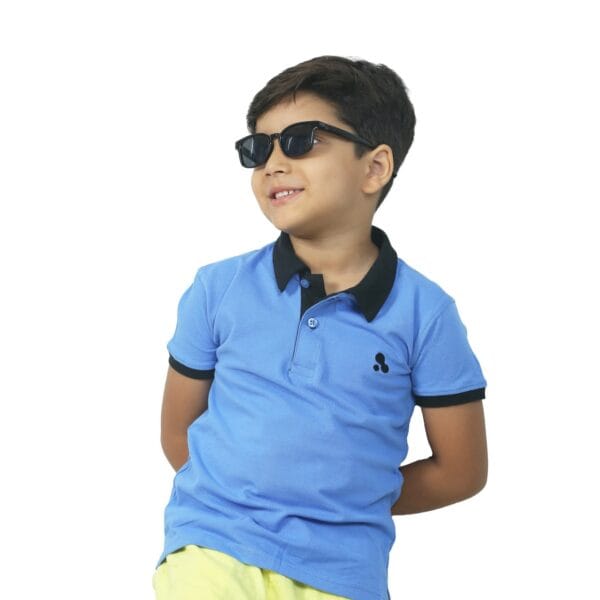 Boys' Short Sleeve Polo T-Shirt Light Royal - Image 3