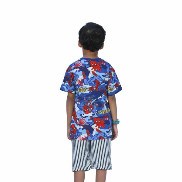 Royal Blue All Over Print T-Shirt & Pant Set SPIDERMAN - Image 3