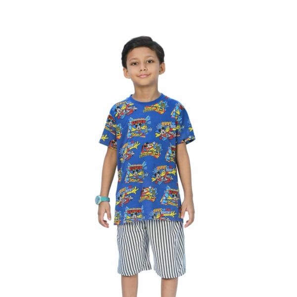 Royal Blue All Over Print T-Shirt & Pant Set Mickey Mouse - Image 3