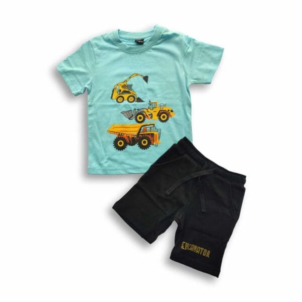 Boys Truck Printed T-shirt & Pant Set Pest