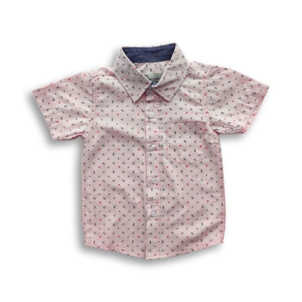 Boys All Over Printed Shirt Light Pink