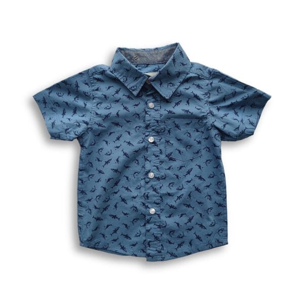 Boys All Over Shark Printed Shirt Bismark