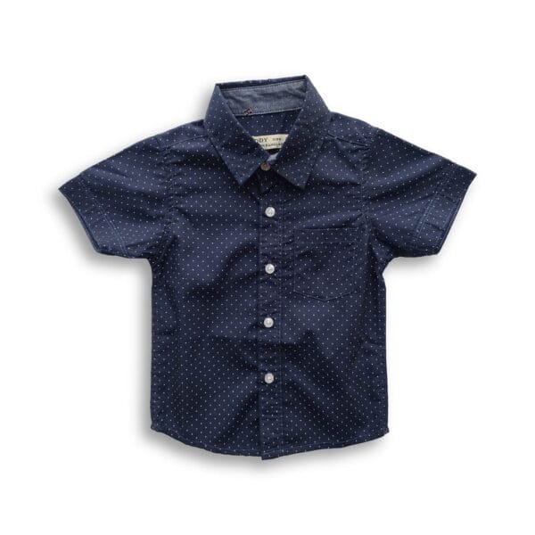 Boys All Over Polka Dot Printed Shirt Blue