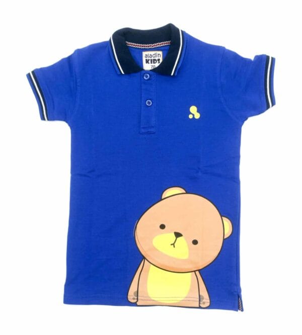 Boys' Printed Short Sleeve Summer Polo T-Shirt_Blue