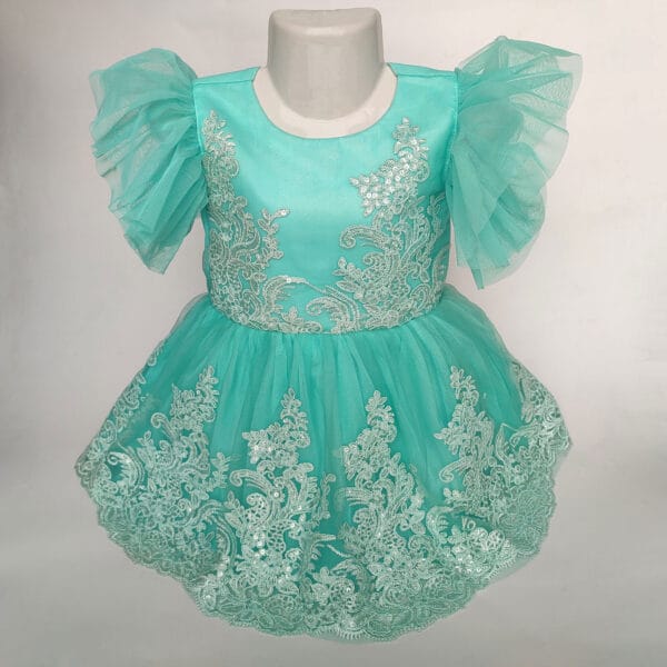 Girls Premium Sequin Embroidery Party Dress Paste