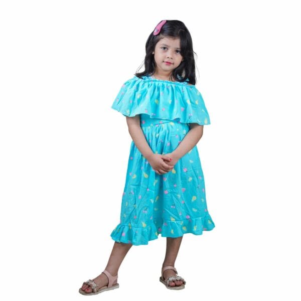 Fruits Print Cute Linen Girls' Summer Frock Pest