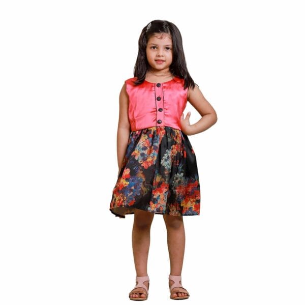 Shamu Silk Stylish Frock for Girls Back Side Bow