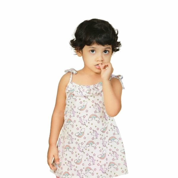 Girls Tank Tops For Summer Rainbow Unicorn - Image 2