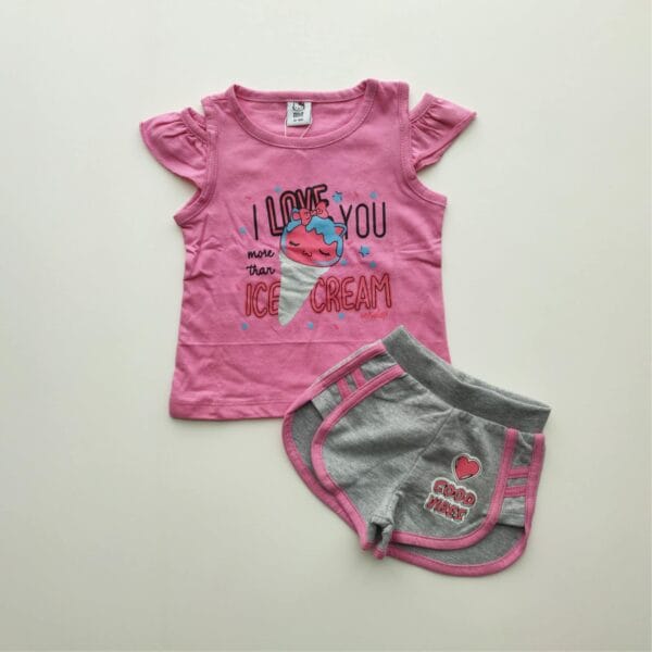 Girls Cute Top & Pant Set Pink