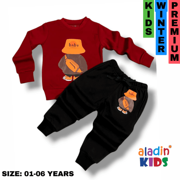 Boys BABY Happy Winter Sweatshirt & Trouser Set Maroon