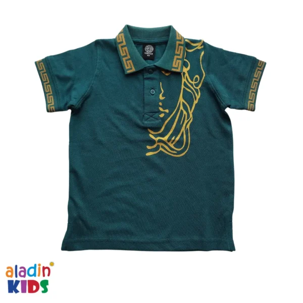 Boys Premium Solid Polo Shirt Green Alpona Art