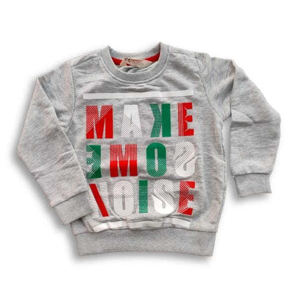 Boys Rubber Printed Sweatshirt Ash