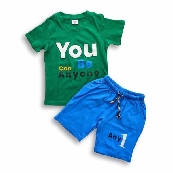 You can be anyone Printed T-shirt & Pant Set Yellow Orange