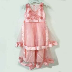 Floor touch Stylish Party Dress for Girls Sweet Pink