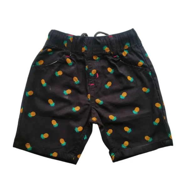 Boys PINEAPPLE Printed Gabardine Half Pant Black