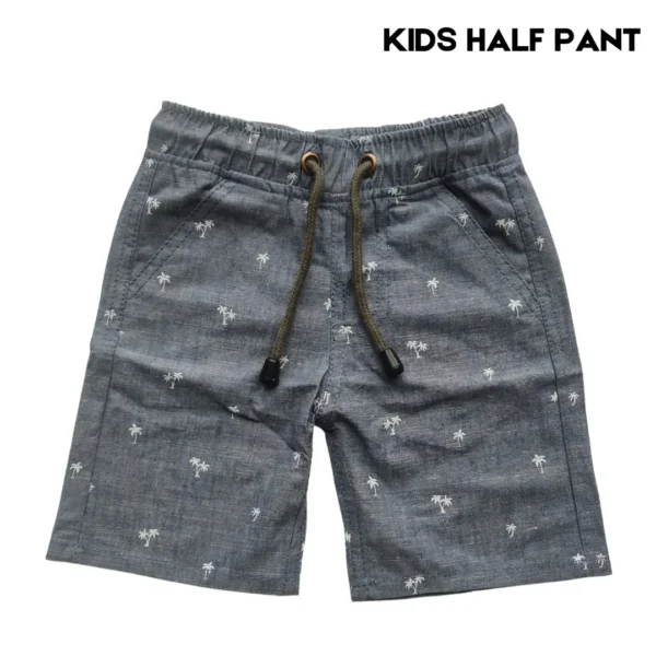 Boys All Over TREE Printed Gabardine Half Pant Ash