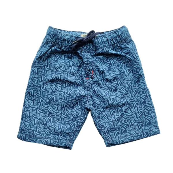 Boys All Over LEAF Printed Gabardine Half Pant Navy Blue