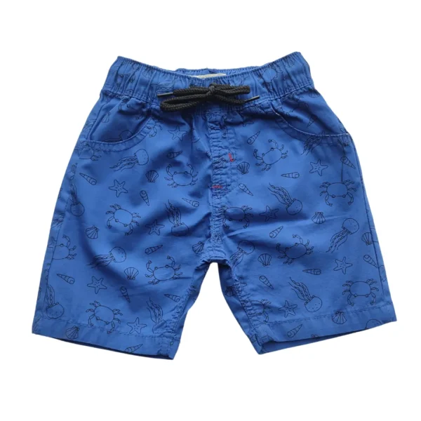 Boys All Over SEE FOOD Printed Gabardine Half Pant Blue