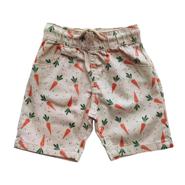 Boys All Over CARROT Printed Gabardine Half Pant Off-White