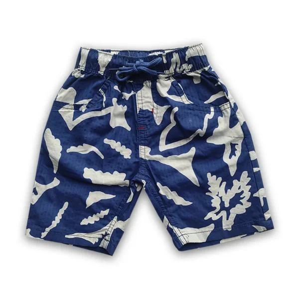Boys All Over Print Gabardine Half Pant Royal Blue
