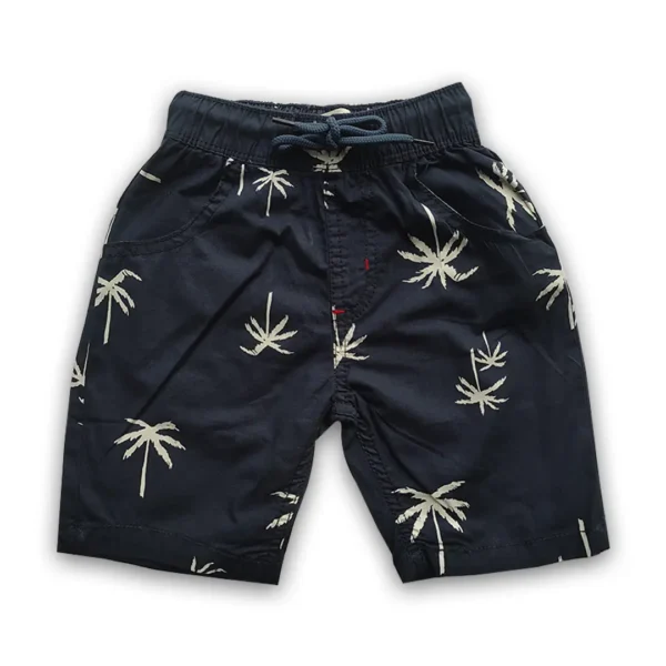 Boys All Over TREE Printed Gabardine Half Pant Navy Blue