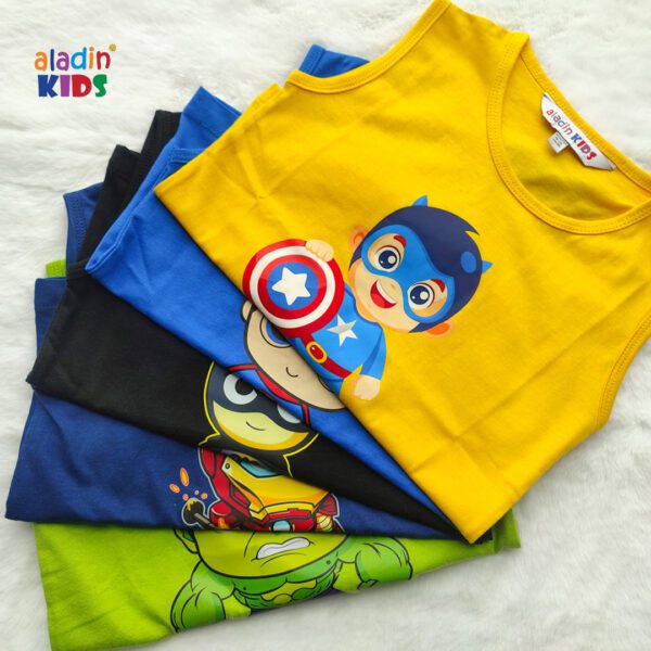 5pcs Sleeveless T-Shirt Combo 5A - Image 2