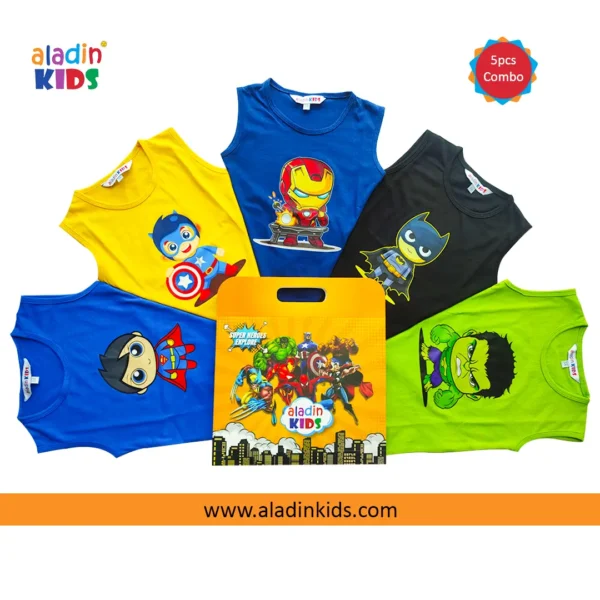 5pcs Sleeveless T-Shirt Combo 5A