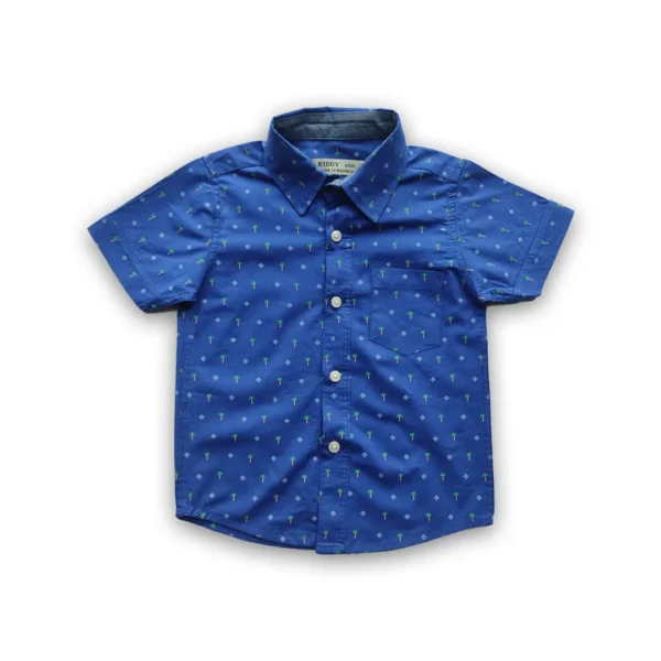 Boys All Over TREE Printed Shirt Blue