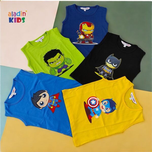 5pcs Sleeveless T-Shirt Combo 5A - Image 3